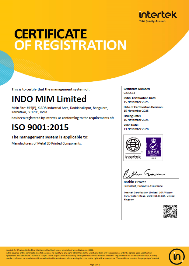 ISO 9001 -3D Printing