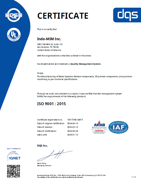 ISO 9001 -Inc ISO 9001 -Inc