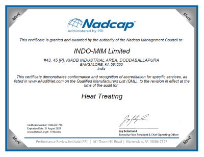 Nadcap Heat treatment